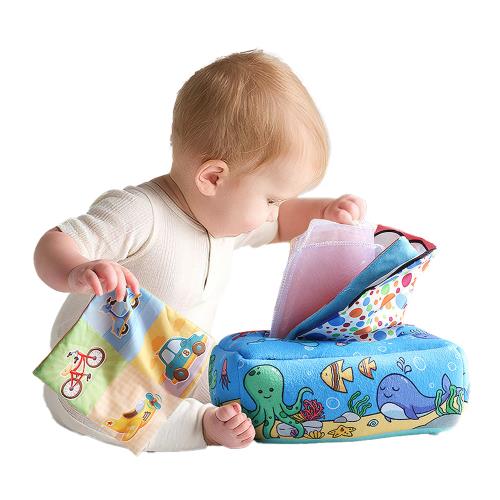 Colorland-寶寶學習鍛煉嬰兒玩具 啟蒙玩具 抽紙巾玩具盒 學習玩具箱