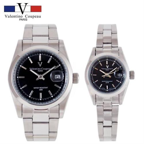 【Valentino Coupeau】經典指針款蠔式不鏽鋼殼帶男女款手錶 范倫鐵諾 古柏