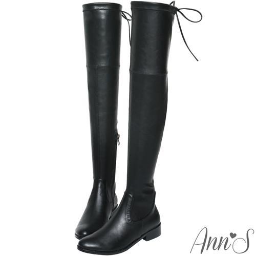AnnS XXS版-激窄不掉筒不滑落防滑膠條過膝靴-羊紋黑