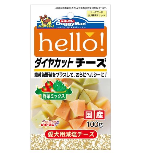 【Doggy Man】犬用Hello角切野菜起司塊 100g (狗零食 狗起司)