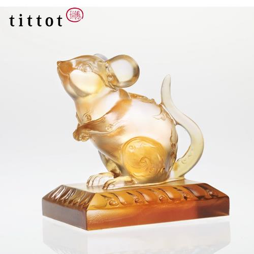 琉園 tittot クリスタルガラス 置物 台湾 硝子 インテリア オブジェ