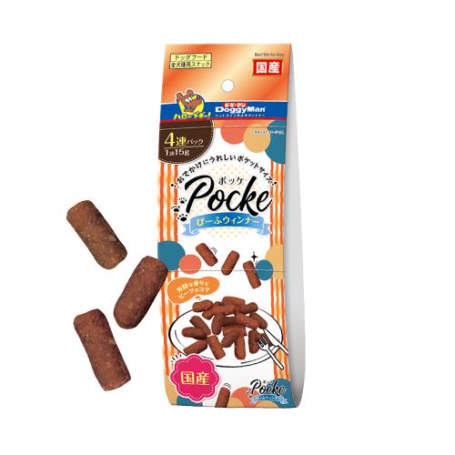 【Doggy Man】犬用四連一口嚼嚼牛肉 60g (狗零食)