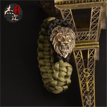 純銅獅子頭手工編織DIY手環材料包