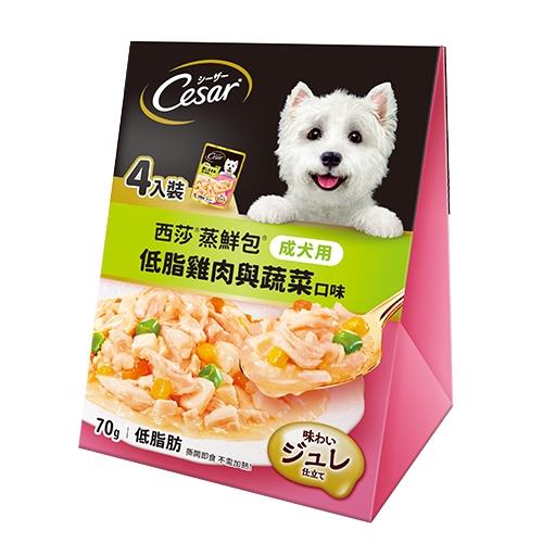 西莎蒸鮮包成犬專用低脂雞肉蔬菜70GX4入【愛買】