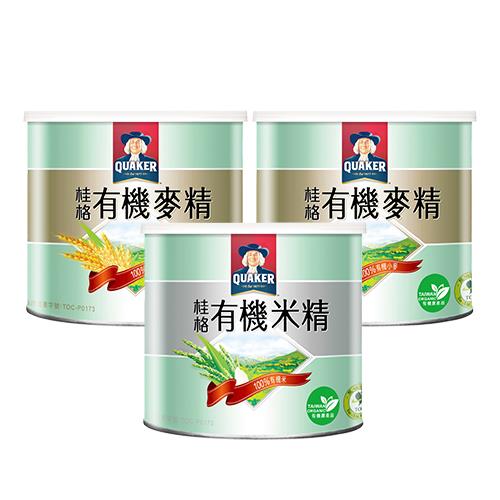 【QUAKER 桂格】有機麥精300gx2+有機米精300gx1