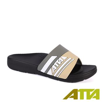 【ATTA】足壓分散★流線均壓室外拖鞋-卡其灰