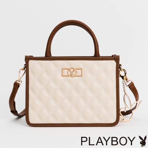 PLAYBOY - 手提包附長背帶 Refined系列 - 米白色