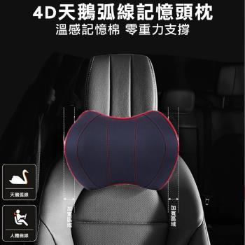 【威力鯨車神】3D零重力弧形記憶車用頭枕皮革頸枕靠枕