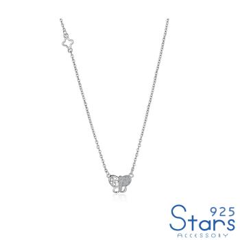 【925 STARS】純銀925微鑲美鑽縷空蝴蝶造型項鍊 造型項鍊 美鑽項鍊 (2款任選)