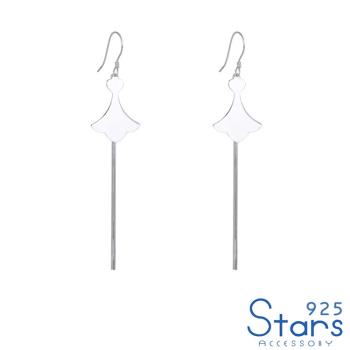 【925 STARS】純銀925個性幾何花片長線墜造型耳環 造型耳環