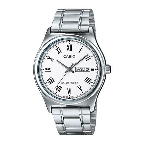 【CASIO 卡西歐】指針錶 不鏽鋼錶帶 生活防水 礦物玻璃 MTP-V006 ( MTP-V006D-7B )