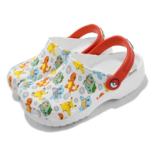 Crocs 涼拖鞋 Classic Pokemon Clog K 童鞋 中童 白 寶可夢 聯名款 寶貝球 洞洞鞋 20773994S