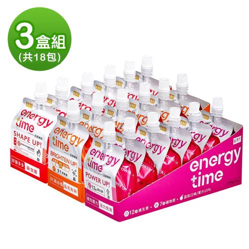 【盛香珍】 Energy Time機能飲180gX3盒入(荔枝/柳橙/蘋果)(共18包)