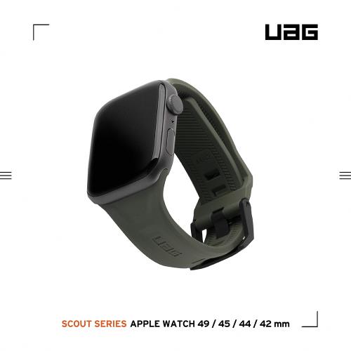 UAG Apple Watch 42/44/45/49mm 潮流矽膠錶帶-軍綠