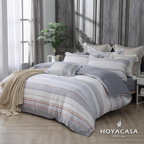HOYACASA 特大60支抗菌天絲兩用被床包四件組-澄沐