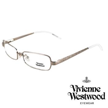【Vivienne Westwood】經典水鑽格菱紋光學眼鏡(銀 VW093_03)