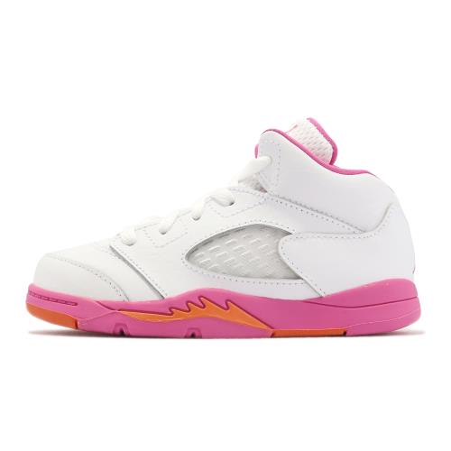 Nike Jordan 5 Retro TD 童鞋小童白桃紅粉Pinksicle AJ5 經典休閒鞋