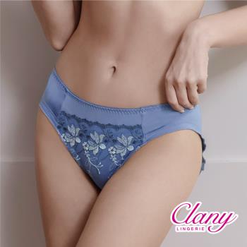 【可蘭霓Clany】 幸福升級 刺繡中腰舒適M-XL內褲 冰河藍 3026-52