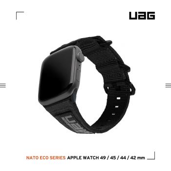 UAG Apple Watch 42/44/45/49mm Nato尼龍錶帶-極黑