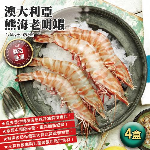 築地一番鮮 澳大利亞頂級熊海老大蝦4盒(1.5KG/盒)