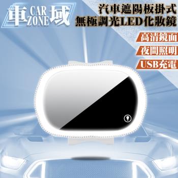 【CarZone車域】汽車遮陽板掛式無極調光LED化妝鏡 白