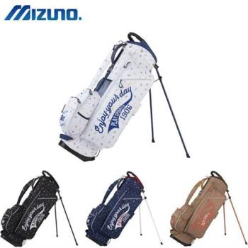 MIZUNO 美津濃 Enjoy sports 輕量高爾夫球桿腳架袋 白黑藍咖(#5LJC2235)