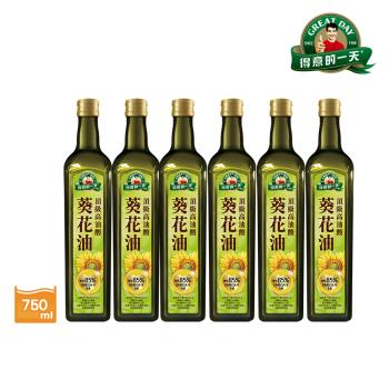 【得意的一天】頂級高油酸葵花油750mlx6瓶