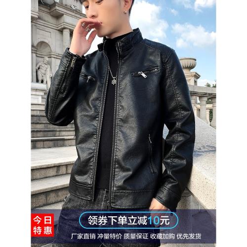 仿真皮衣男2025春秋季潮流韓版騎行服機車外套男士皮夾克修身立領
