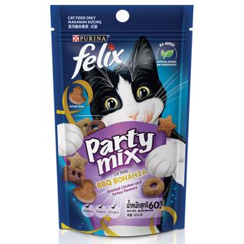Felix菲力貓 貓脆餅60g x16包組 BBQ饗宴燻雞火雞風味 / 奶香派對牛奶巧達起司風味 多種口味 滿足愛貓味蕾！