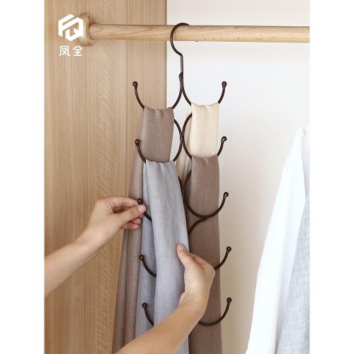 多功能掛圍巾架家用收納神器領帶絲巾架子皮帶絲襪掛架圈圈環衣架