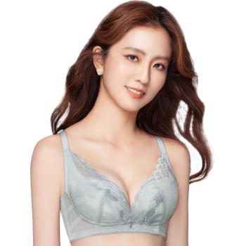 【Swear 思薇爾】 S挺美力系列B-F罩無鋼圈背心型蕾絲集中包覆塑身女內衣(板岩綠)