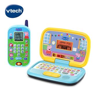 【Vtech】粉紅豬小妹-互動學習2入組(小筆電+手機)