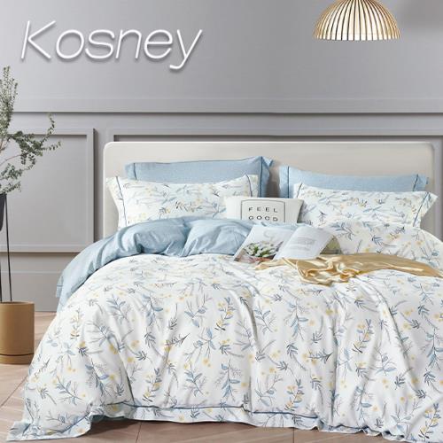 【KOSNEY】蟬鳴吱吱黃 頂級石墨烯萊賽爾天絲單人床包雙人兩用被床包組