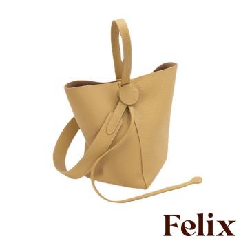 【felix】真皮牛皮時尚手提單肩斜挎造型水桶包 (5款任選)