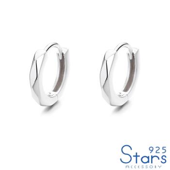 【925 STARS】純銀925素銀幾何菱格切面造型耳扣 造型耳扣 (2款任選)