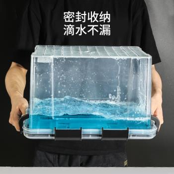 整理箱小號有蓋小箱子透明收納儲物箱家用密封箱零食學生儲物盒子