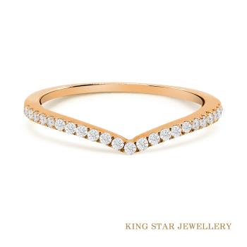 King Star 簡約鑽石18K玫瑰金線戒