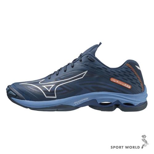 MIZUNO 美津濃 WAVE LIGHTNING Z7 男鞋 排球 止滑橡膠 藍 V1GA220021