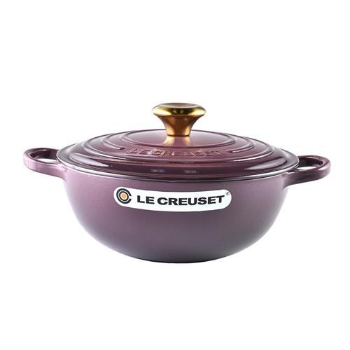 Le Creuset 琺瑯鑄鐵典藏媽咪鍋24cm 3.1L 無花果金頭法國製|會員獨享好