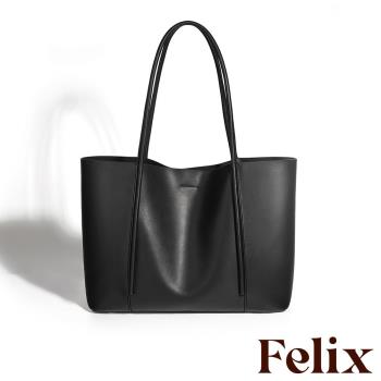 【felix】真皮軟牛皮極簡百搭大容量手提通勤單肩包 (4款任選)