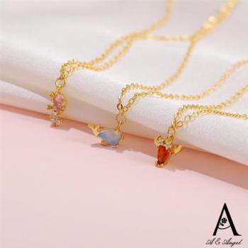 【ANGEL】海洋生物童趣彩色水鑽時尚項鍊(9色可選)