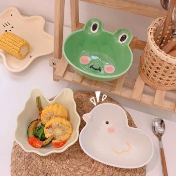 尤物少女 韓國ins風可愛動物造型碗早餐麥片碗沙拉碗陶瓷寵物飯兜