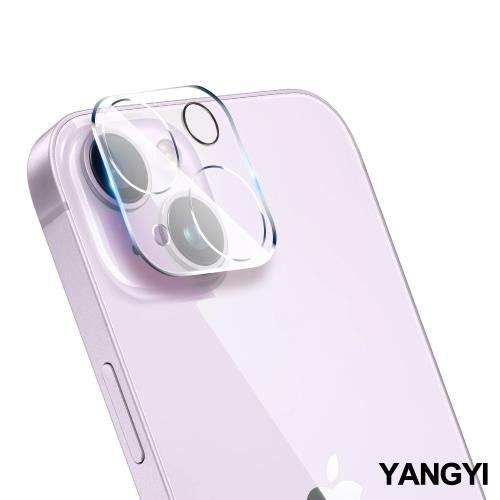 YANGYI揚邑-iPhone 14 / 14 Plus 防爆防刮3D全包覆9H夜光圈鏡頭鋼化玻璃膜保護貼