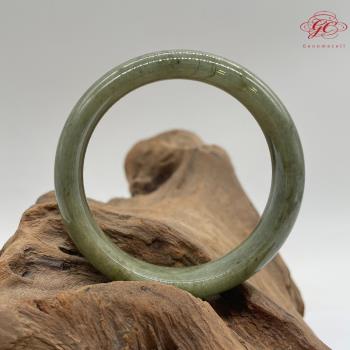 【肌容雪】天然緬甸A貨綠飄花特色翡翠手鐲 編號353 (鐲寬 56.2mm #18號)