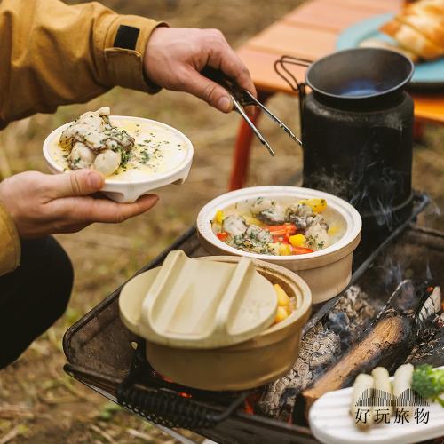 好玩旅物 日本製職人手作露營居家兩用燉煮小陶鍋戶外野炊土鍋湯鍋燉鍋蒸鍋炊飯鍋一人鍋 陶鍋 土鍋 砂鍋 Etmall東森購物網