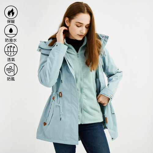 【KISSDIAMOND】 禦寒蓄熱中長版三穿極鋒衣KDFJ-1083(保暖/防潑水/抗污/耐磨/衝鋒衣/衝鋒外套/五色M-3XL)