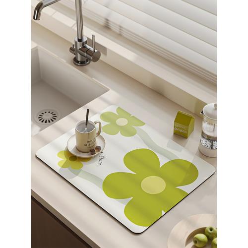 廚房臺面瀝水墊保護墊桌面吸水墊衛生間洗手臺水池防滑免洗控水墊