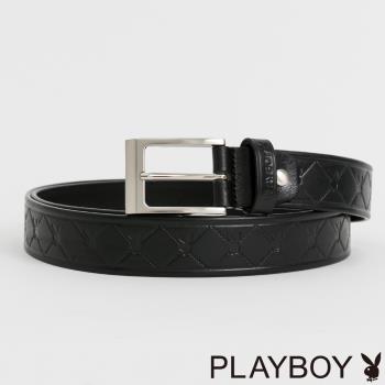 PLAYBOY - 菱格兔皮帶 皮帶系列 - 黑色