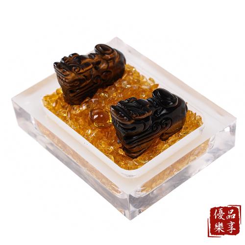 【雨揚珍品】金鑽納財黃虎眼貔貅聚寶陣
