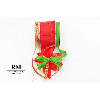 特惠套組 聖誕金紅哈莉葉套組 緞帶套組 禮盒包裝 蝴蝶結 手工材料 緞帶用途 緞帶批發